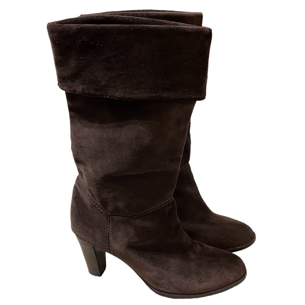 Ann Taylor High Heel Suede Boots Brown 7.5 - Picture 6 of 7